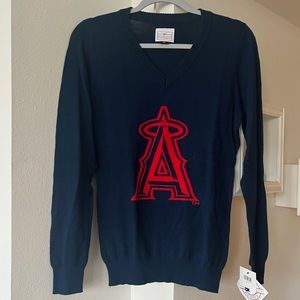 Navy and Red Los Angeles Angels of Anaheim Baseball Sweater